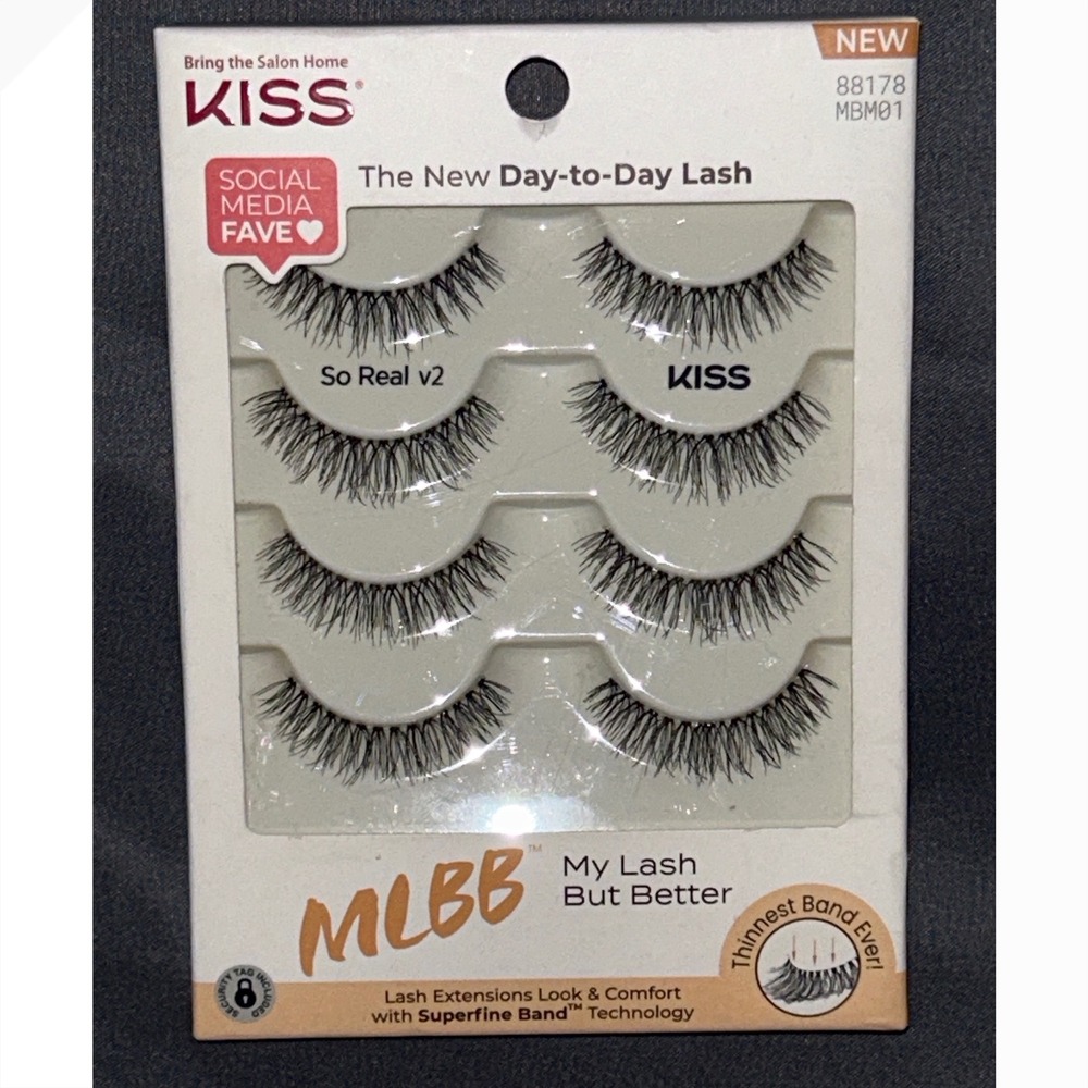 KISS MLBB My Lash But Better False Eyelashes So Real v2 4 Pairs Black